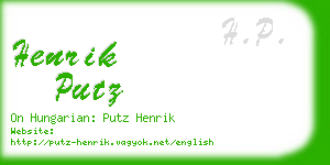 henrik putz business card